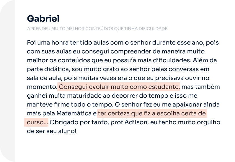 Avaliação de Gabriel